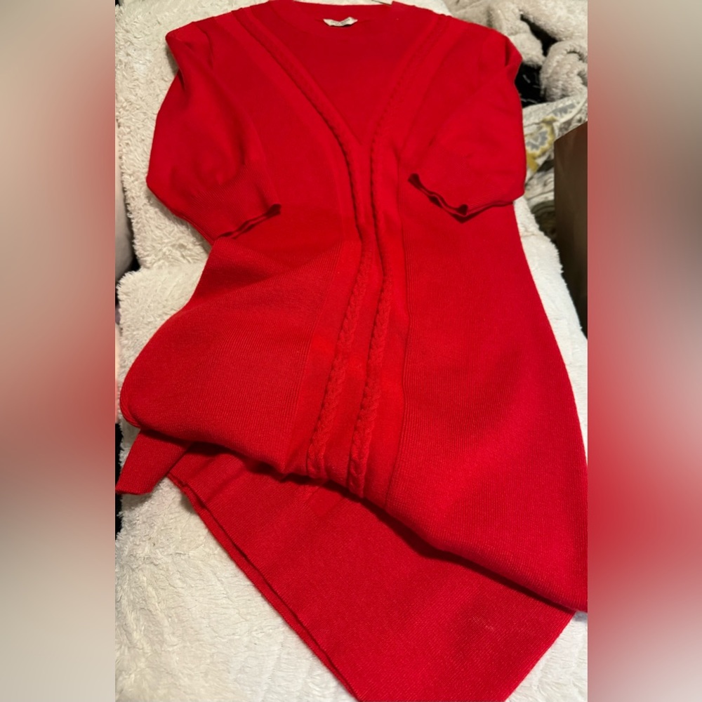 Red sweater dress